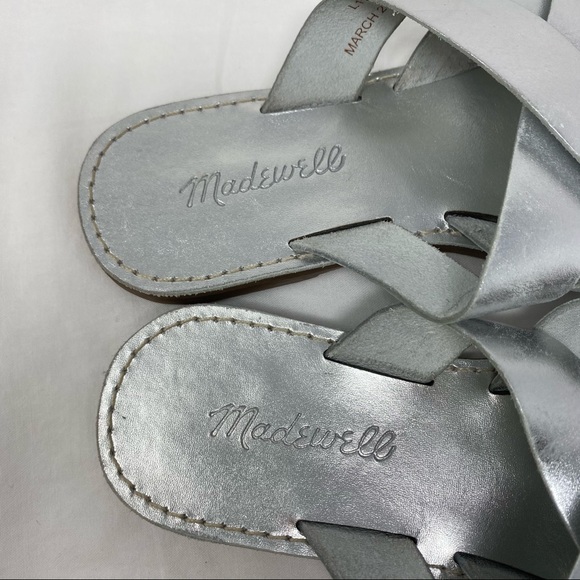 Madewell Metallic The Boardwalk Woven Slide Sandal - Picture 8 of 11